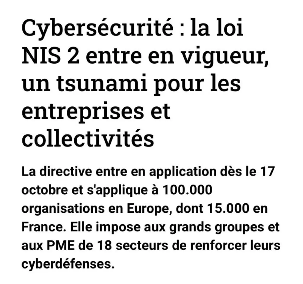 NIS2 Cybersecurite conformité directive NIS/2 et RGPD by ABSOMOD Group